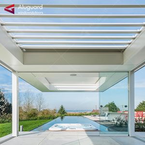 2024 mới nhất sang trọng hợp kim nhôm 6063-t5 ngoài trời pergola USA Tiêu chuẩn điện cơ giới điều khiển từ xa tùy chỉnh mái hiên - Product Image 2