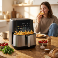 Friteuse à air chaud numérique OEM 6,5 L avec écran LCD, cuisson sans huile, four électrique à air chaud, pot antiadhésif pour appareils de cuisine domestiques
