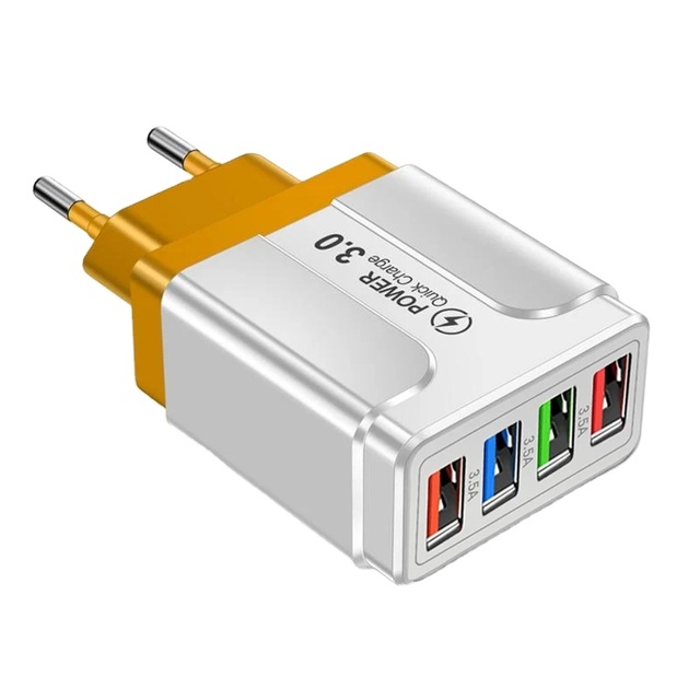48W USB Charger 4 Ports Quick Charge 3.0 4.0 Universal Wall Mobile Phone Chargers Fast Charging for Phone 12 X Xiaomi Tablet