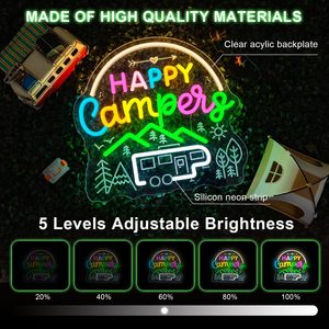 Happy Campers Letreros Neon LED indoor hanging ambient light shop <b>sign</b> wall decoration light entrance indicator light 5V 12V - Product Image 4