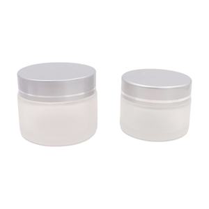 Pot en verre givré de luxe vide pour crème visage, 5g, 10g, 15g, 1oz, 30ml, 50g, 100g, avec couvercle doré - Product Image 2