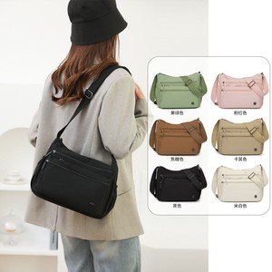Women's Crossbody Bag Large Capacity Nylon Water Resistant Multi Layer Shoulder Bag For Everyday Use Solid Color Horizontal - Product Image 1