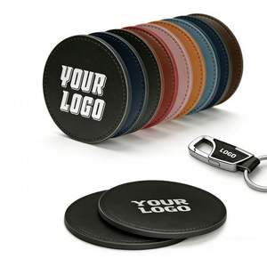 Posavasos de Hotel al por Mayor para Promoción, Regalos para Restaurantes y Hoteles, Posavasos Redondos de Cuero PU con Logotipo Personalizado - Product Image 1