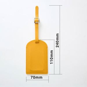 Étiquettes de bagage personnalisées en cuir PU, étiquette nominative pour valise d'avion, porte-billets d'embarquement vertical en PU avec fenêtre d'identification et sangle pour le voyage - Product Image 2