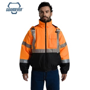 GUARDEVER Insulated Hi Vis Bomber Jacket ANSI Class 3 Winter <b>Waterproof</b> Reflective Safety Clothing for Road Construction - Product Image 6