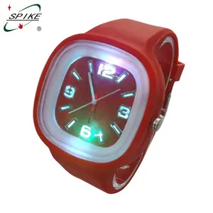 Flashing watch silicone watch with flashing light