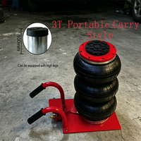 Cric pneumatique gonflable de 3 tonnes à poignée ronde droite, qualité standard, pour levage de voiture