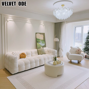 Trendy warme marshmallow boba-sofa |   Moderne modulaire designbank met hoogwaardig sponsmateriaal voor kleine ruimtes - Product Image 6