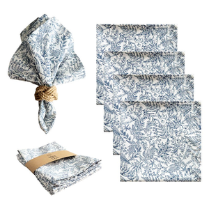 Serviettes en coton à imprimé botanique rustique, douces et réutilisables, pour la décoration de table de <span class=keywords><strong>mariage</strong></span>, de fête, de maison ou de restaurant - Product Image 5