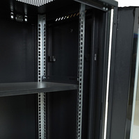 Armoire de serveur réseau murale 15U 19 pouces, porte en verre trempé noir, profondeur 450 mm
