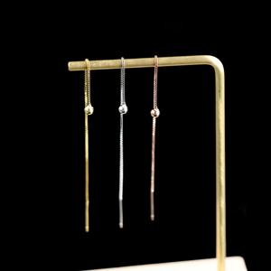 Matériaux pour boucles d'oreilles DIY en argent sterling S925, boucles d'oreilles à clous faites à la main, chaîne en or plaqué, design classique long, occasions de mariage - Product Image 2