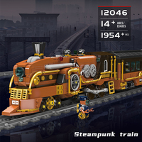Mould King 12046 Train steampunk motorisé, blocs de construction de haute qualité, bon prix, jouets éducatifs