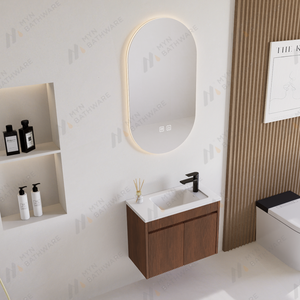 <span class=keywords><strong>Mobile</strong></span> da <span class=keywords><strong>Bagno</strong></span> Sospeso Curvo e Scanalato di Design Moderno Salvaspazio per Ambienti Piccoli - Product Image 1
