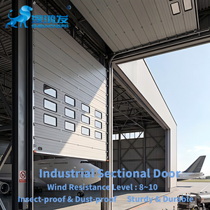 <span class=keywords><strong>Porte</strong></span> <span class=keywords><strong>sectionnelle</strong></span> industrielle installée dans les hangars d'avions, conception de grande taille, structure haute résistance, fonctionnement stable - Product Image 1