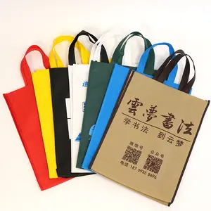 Logotipo personalizado Imprimir Promocional Não Tecido Reciclável Saco de compras Não tecido Shop bag Logotipo Impresso PP Não Tecido Tecido Sacos