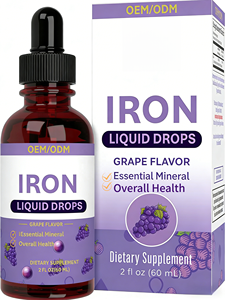 Gotas Líquidas de Hierro para Adultos de Marca Privada OEM/ODM, Sabor Uva - 2FL OZ, Suplemento Mineral y Energético Esencial para la Salud General - Product Image 1