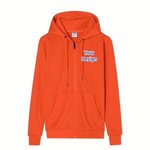 Nueva Sudadera con Capucha y Cremallera con Logotipo Personalizado, para Hombre, Mezcla de Algodón y Poliéster, Tallas Grandes, Ropa Casual de Calle, Unisex, al por Mayor - Product Image 1