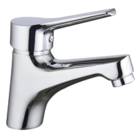Robinet de lavabo de salle de bain moderne à un trou Robinet d'eau en laiton incurvé avec conception à une poignée et noyau de valve en céramique
