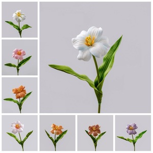 CallaFloral Ramo de Tulipanes Artificiales Blanco Rosa Naranja Decoración Interior Flores para Boda MW08088 - Product Image 3
