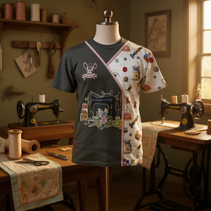 Maglietta da Cucito Personalizzata con Nome, T-Shirt Vintage per Sartoria, Regalo per Cucitrice, Artigiana, Appassionata di Moda - Product Image 3