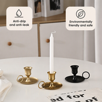 Support de bougie conique en métal avec plateau anti-goutte et anneau de maintien pour bougie, idéal pour mariage, table à manger, centre de table domestique