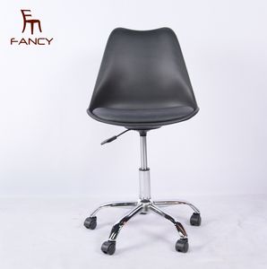 Muebles de oficina de diseño Simple, <span class=keywords><strong>silla</strong></span> giratoria de <span class=keywords><strong>escritorio</strong></span>, comedor, pata de acero, asiento de plástico, moderna, giratoria, ordenador, oficina, <span class=keywords><strong>tulip</strong></span>án - Product Image 1