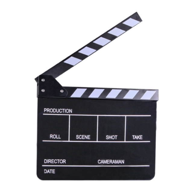 WF AA401 9.3"*11" Movie Film Clap Board Hollywood Clapper Board Wooden Film Movie Clapboard with Black&White Sticks