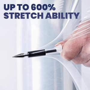 Film étirable transparent mini en PEHD de qualité alimentaire Huamaohengchun, 80 gauge, rouleau de 5 po x 1000 pi, durable, auto-adhésif, usage industriel - Product Image 3