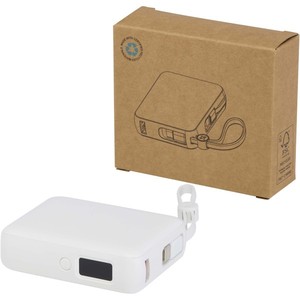 Acrux 10000mAh Mini Power Bank per tablet 35W di uscita e 3A corrente con cavo di tipo C integrato in plastica riciclata - Product Image 1