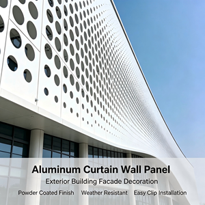Panel de Pared Cortina de Aluminio Perforado con Recubrimiento en Polvo, Revestimiento de Fachada Resistente a la Intemperie, Fácil Instalación con Clips para Construcción - Product Image 3