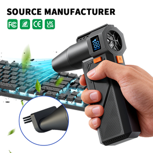 Souffleur d'air électrique rechargeable turbo avec affichage de la puissance, pour le nettoyage des claviers et des ordinateurs, idéal pour éliminer la poussière. - Product Image 1