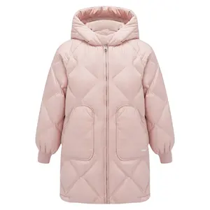 Children's down jackets girls mid-length princess baby kids winter thickening down jackets for children in stock
