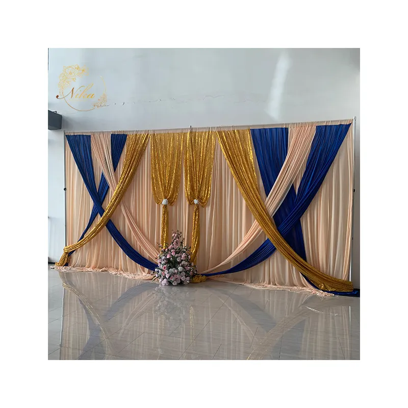 Nouveautés rideau de mariage église toile de fond décoration fête décor pour la décoration de mariage