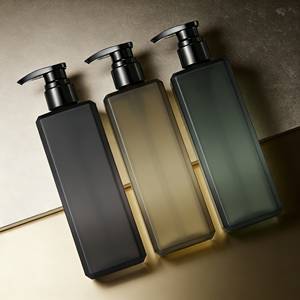 Bouteilles de shampoing, après-shampoing, <span class=keywords><strong>gel</strong></span> <span class=keywords><strong>douche</strong></span> et lotion écologiques et biodégradables, 500 ml, rechargeables, carrées, couleur personnalisée, pompe en plastique pour cheveux - Product Image 1