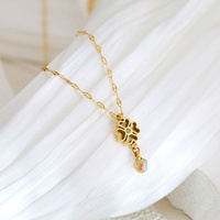 Collar con Logotipo Personalizado del Fabricante, Collar de Acero Inoxidable Resistente al Agua y al Deslustre, Chapado en Oro de 18k con Forma de Corazón para Mujer
