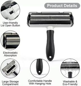 New Design Detachable Eco-Friendly Portable Reusable Lint Roller Brush Pet Hair <b>Remover</b> Roller for Small Animals Dog Car Fur - Product Image 4