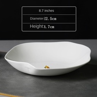 Assiettes d'apéritif en céramique de restaurant français haut de gamme de forme irrégulière pour une expérience culinaire élégante
