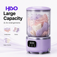 Mini machine à laver portable pour sous-vêtements, 3000 mAh, sans fil, rechargeable par USB, 2 L, pour les voyages, la maison, les chaussettes, les culottes, les vêtements de bébé