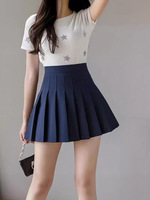 Jupe-short plissée taille empire pour femme, coupe trapèze, style skater, preppy, blanc, noir, rose, sportif, uniforme scolaire, nouvelle mode