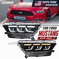 Phares de projecteur LED JUSHUN pour Mustang 15-17 avec feux de jour (DRL) et clignotants séquentiels – Amélioration des feux avant (Entrepôt US)