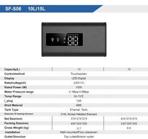 <span class=keywords><strong>Chauffe</strong></span>-<span class=keywords><strong>eau</strong></span> électrique portable 220V <span class=keywords><strong>15L</strong></span> mini, avec boîtier émaillé, pour salle de bain, cuisine et camping-car - Product Image 2