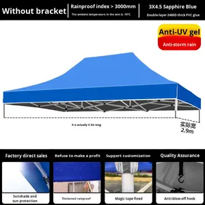 Carpa de Cuatro Patas con Estructura de Hierro, Impermeable, con Protección Solar, <span class=keywords><strong>3x3</strong></span> M, <span class=keywords><strong>Toldo</strong></span> de Oxford Extra Grueso para Verano 2025, para Exteriores - Product Image 6