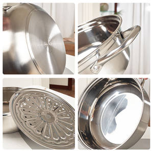 Juego de Cestas de Vapor de Madera Hechas a Mano con Olla de Acero Inoxidable 304 para Cocinar al Vapor Alimentos como Bollos Chinos y Dumplings de Arroz - Product Image 6