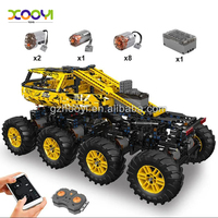 Bloques de construcción para niños, juguete de ladrillos para armar vehículo técnico de ingeniería a control remoto con aplicación de camión de construcción