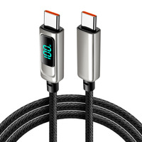 60W 100W LED Affichage USB C à Type C Nylon Tressé Câble de Données de Charge 1M 2M 3M Smartphone Câble Adaptateur pour iPhone Huawei