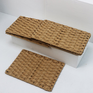 Cesta de almacenamiento tipo ratán, organizador de ropa rectangular ecológico para almacenamiento de juguetes y aperitivos - Product Image 3