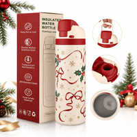 Bouteille d'eau isotherme 700 ml en acier inoxydable, flasque sous vide anti-fuite avec couvercle à clapet verrouillable, cadeau de Noël, OEM ODM, logo personnalisé, vente en gros