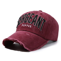 Gorra de Béisbol de 6 Paneles con Agujeros Lavados, Estilo Vaquero Coreano Vintage, Unisex, 100% Algodón, Ropa Urbana Hip Hop, Común para Todas las Temporadas, Protección Solar, Metal