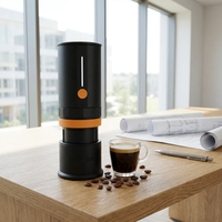 Moulin à café électrique compact et portable, moulin à grains de café pour la maison et les voyages, en alliage d'aluminium, rechargeable par USB