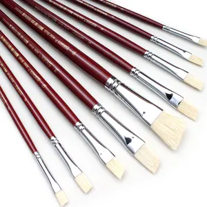 9pcs Nylon Hair Paint Brushes Wood Handle Artist Brush Set For Watercolor Professional Paint Brush Kit